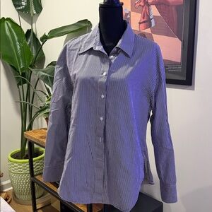 Babaton Navy and White Striped Shirt